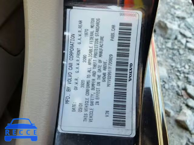 2001 VOLVO S40 YV1VS29511F720829 image 9