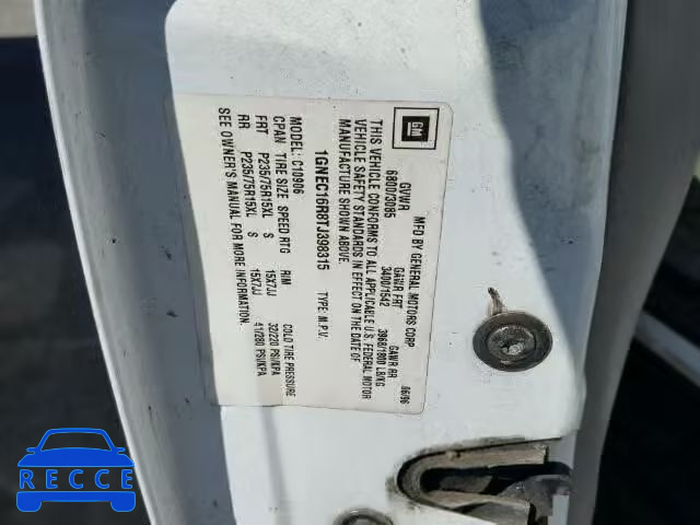 1996 CHEVROLET SUBURBAN 1GNEC16R8TJ398315 Bild 9