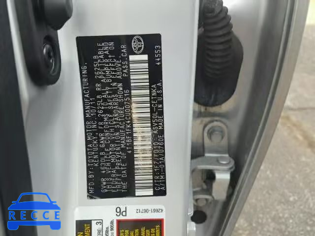 2012 TOYOTA CAMRY 4T1BF1FK4CU007516 image 9