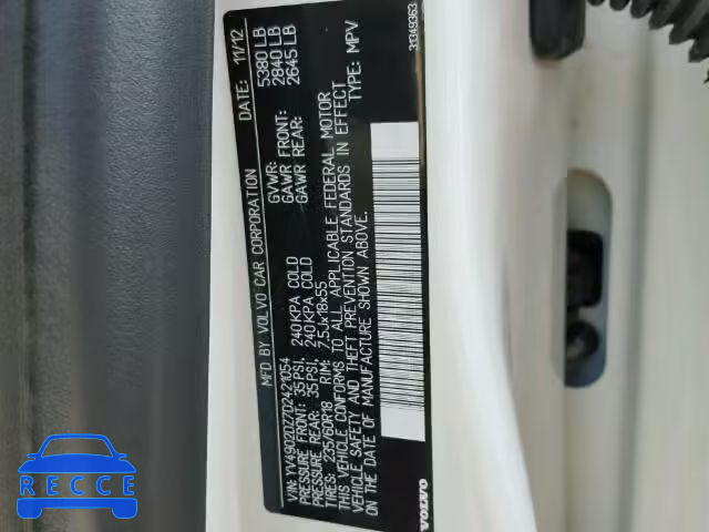 2013 VOLVO XC60 YV4902DZ7D2421054 image 9