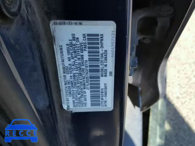 2003 TOYOTA COROLLA MA 2T1LR32E73C010774 image 9