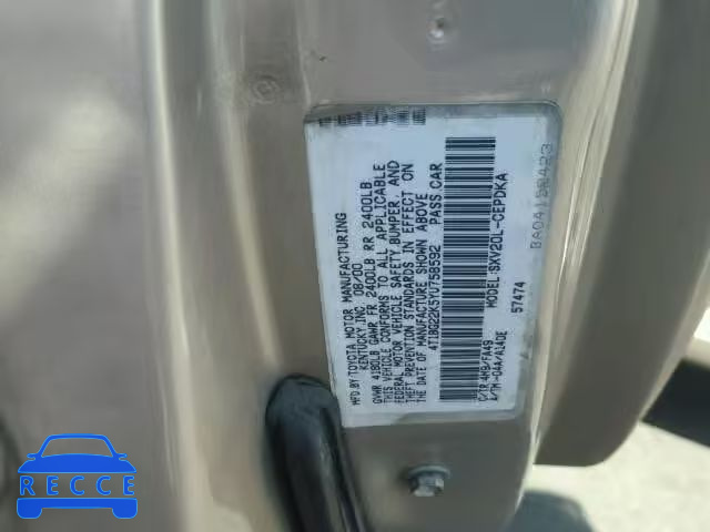 2000 TOYOTA CAMRY 4T1BG22K5YU758592 image 9