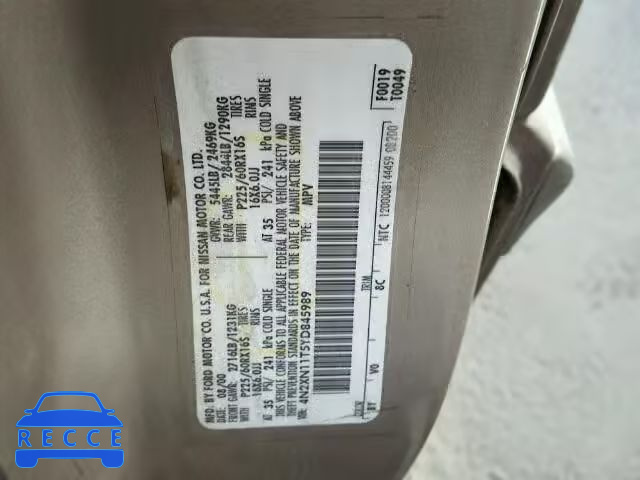 2000 NISSAN QUEST 4N2XN11T5YD845989 image 9