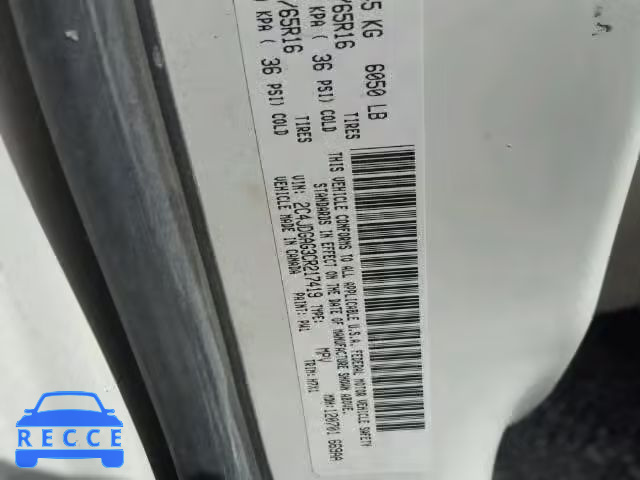 2012 DODGE RAM VAN 2C4JDGAG3CR217419 зображення 9