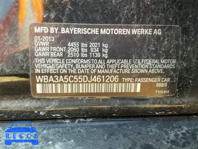 2013 BMW 328 WBA3A5C55DJ461206 зображення 9