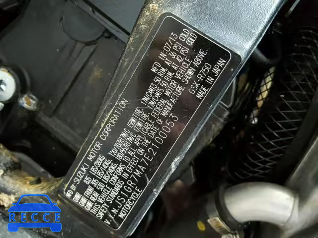 2014 SUZUKI GSX-R750 JS1GR7MA7E2100053 image 9