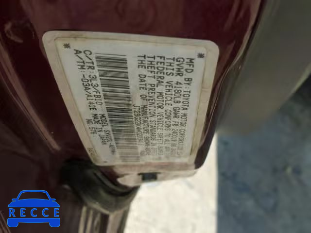 1998 TOYOTA CAMRY JT2BG22K4W0203411 image 9