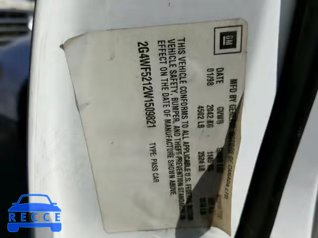 1998 BUICK REGAL 2G4WF5212W1509821 Bild 9