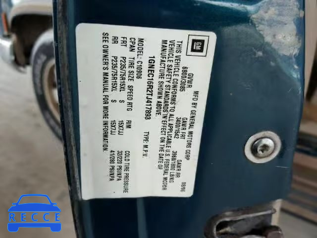 1996 CHEVROLET SUBURBAN 1GNEC16R2TJ417893 Bild 9