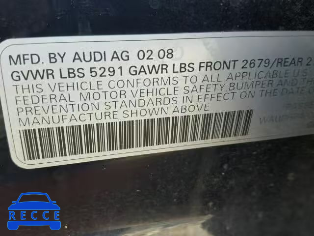 2008 AUDI A6 WAUDH74F08N117509 image 9