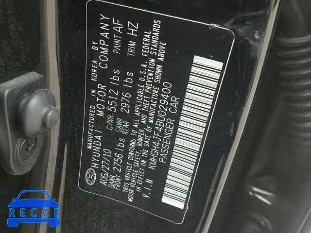 2011 HYUNDAI EQUUS KMHGH4JF4BU029400 image 9