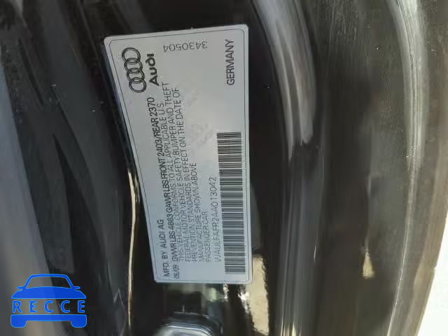 2010 AUDI A5 WAULFAFR2AA013042 image 9