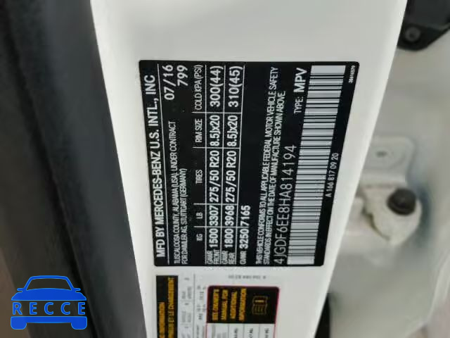 2017 MERCEDES-BENZ GLS 4JGDF6EE8HA814194 image 9