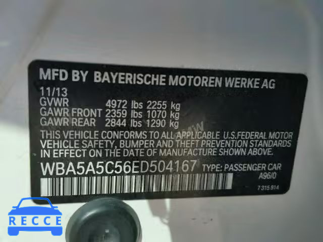 2014 BMW 528 WBA5A5C56ED504167 image 9