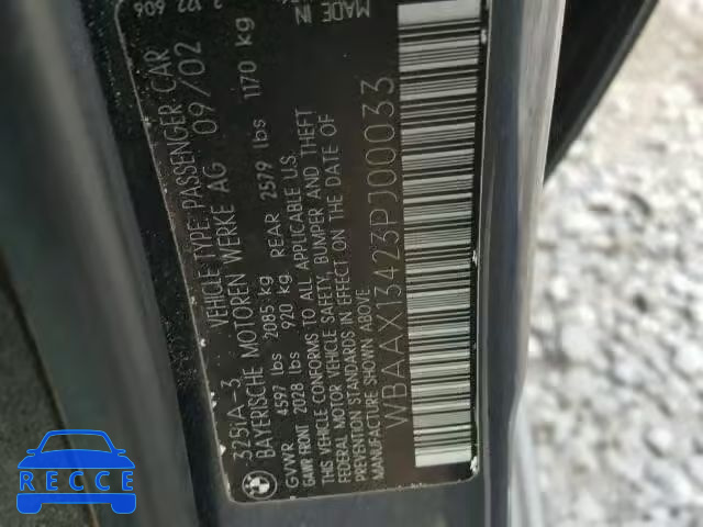 2003 BMW 325 WBAAX13423PJ00033 image 9