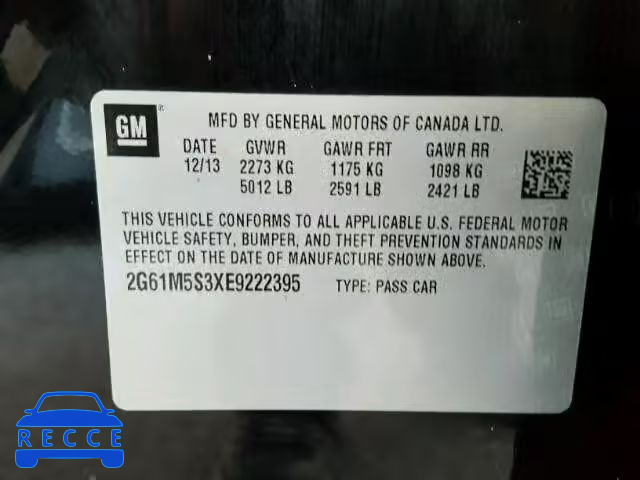 2014 CADILLAC XTS 2G61M5S3XE9222395 image 9