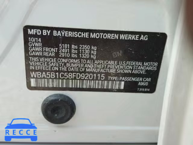 2015 BMW 535 WBA5B1C58FD920115 image 9