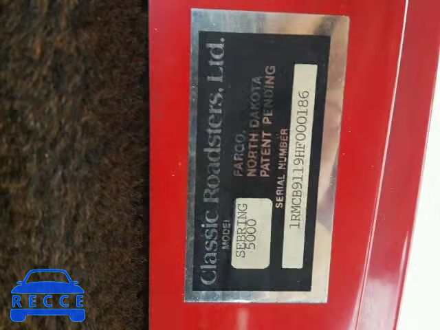 1987 CLASSIC ROADSTER COBRA KC 1RMCB9119HF000186 image 9
