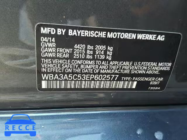 2014 BMW 328 WBA3A5C53EP602577 image 9
