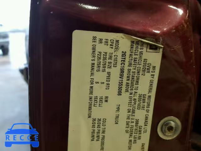 1997 GMC SIERRA 2GTEC19R9V1553066 image 9