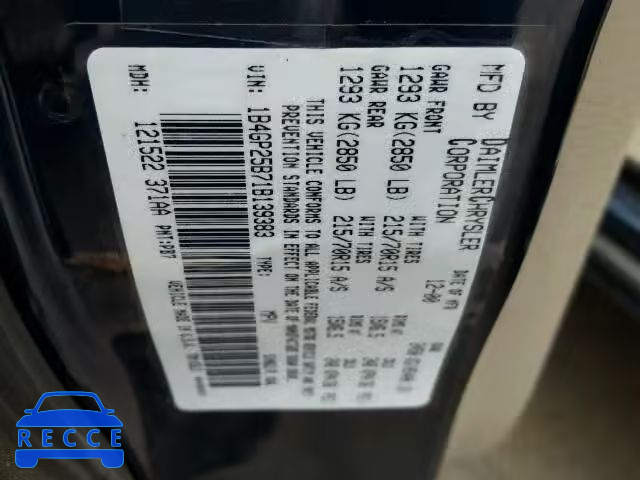 2001 DODGE CARAVAN 1B4GP25B71B139383 Bild 9