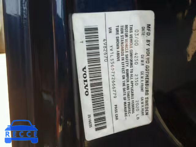 2000 VOLVO S70 YV1LS56D7Y2666779 зображення 9