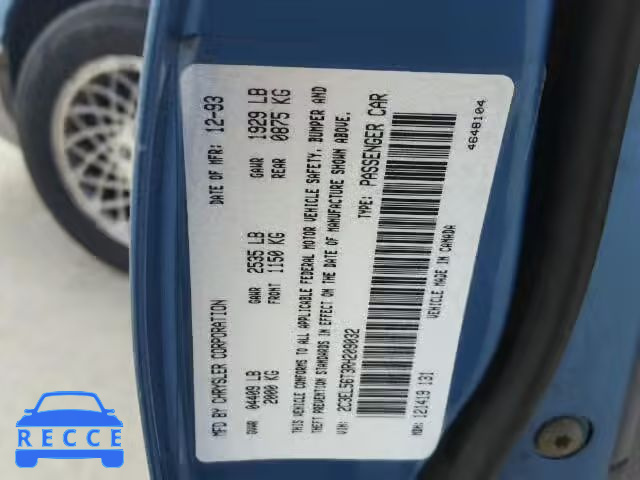 1994 CHRYSLER CONCORDE 2C3EL56T3RH209032 Bild 9