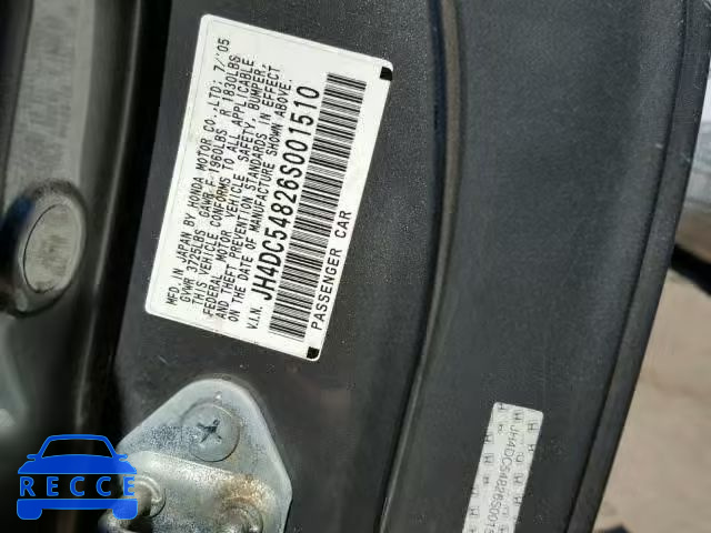 2006 ACURA RSX JH4DC54826S001510 Bild 9