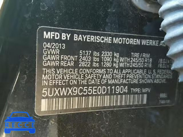 2014 BMW X3 5UXWX9C55E0D11904 image 9