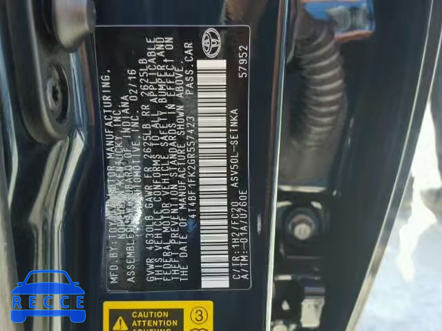 2016 TOYOTA CAMRY 4T4BF1FK2GR557423 image 9