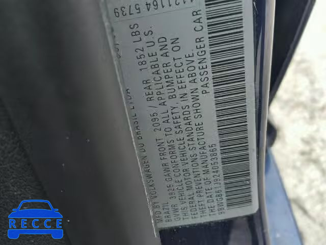 2002 VOLKSWAGEN GOLF 9BWGB61J924053865 image 9