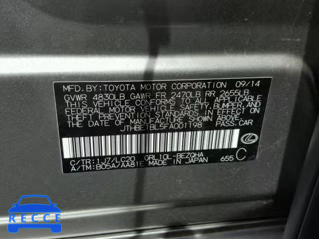 2015 LEXUS GS JTHBE1BL5FA001198 image 9