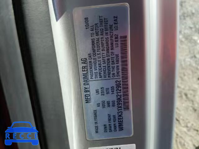 2009 SMART FORTWO WMEEK31X99K212962 image 9