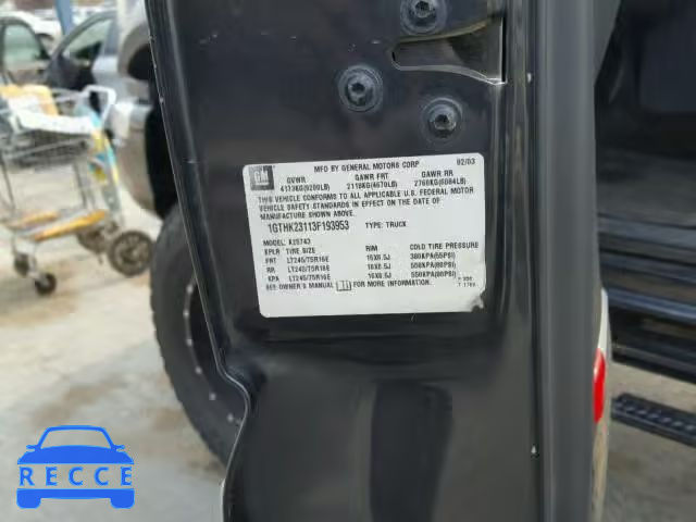 2003 GMC SIERRA 1GTHK23113F193953 image 9