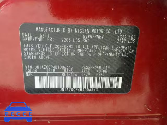 2011 NISSAN LEAF JN1AZ0CP4BT006343 зображення 9