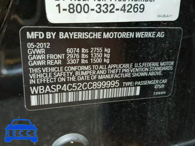 2012 BMW 550 WBASP4C52CC899995 image 9