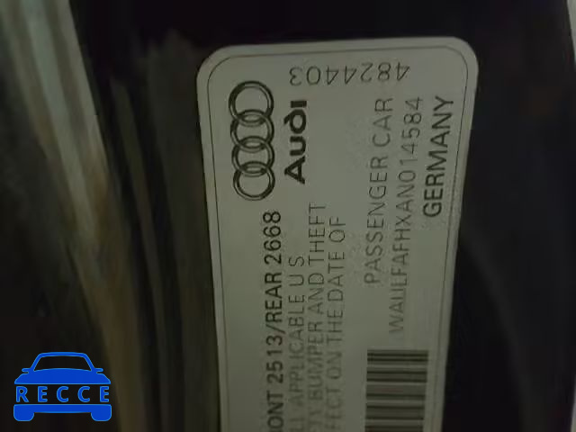 2010 AUDI A5 WAULFAFHXAN014584 image 9
