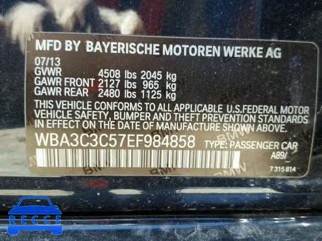 2014 BMW 320 WBA3C3C57EF984858 image 9