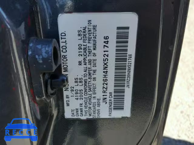 1992 NISSAN 300ZX JN1RZ26H4NX521746 image 9
