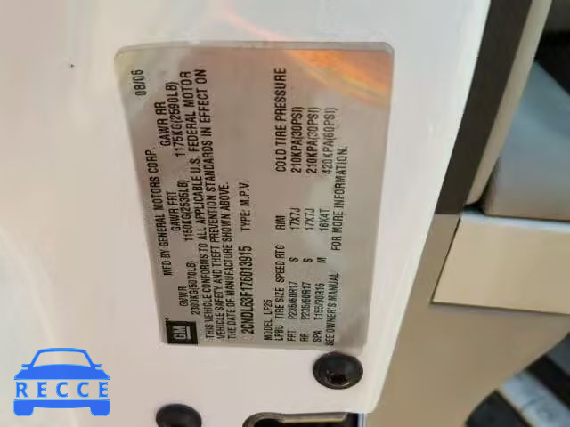 2007 CHEVROLET EQUINOX 2CNDL63F176013915 image 9