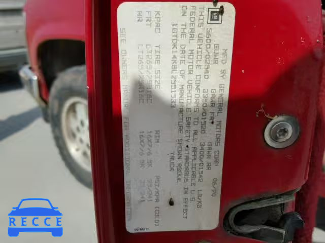 1990 GMC SIERRA 1GTDK14K8LZ551533 image 9