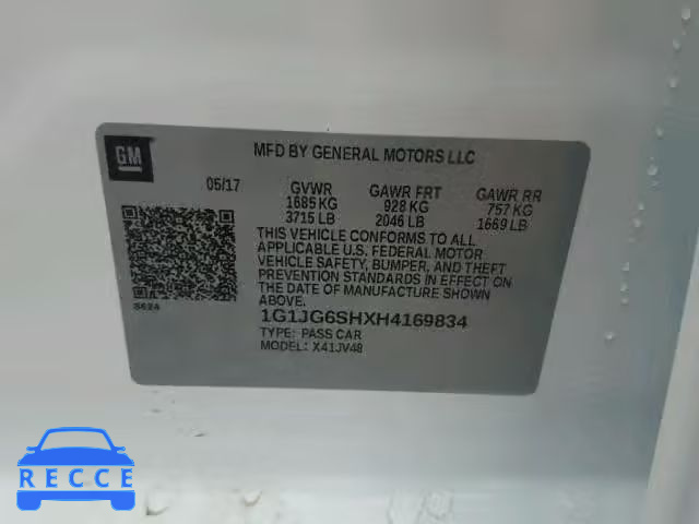 2017 CHEVROLET SONIC 1G1JG6SHXH4169834 image 9