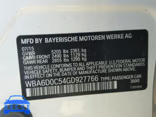 2016 BMW 640 WBA6D0C54GD927766 Bild 9
