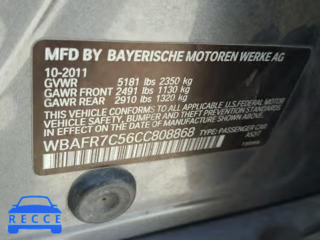 2012 BMW 535 WBAFR7C56CC808868 Bild 9