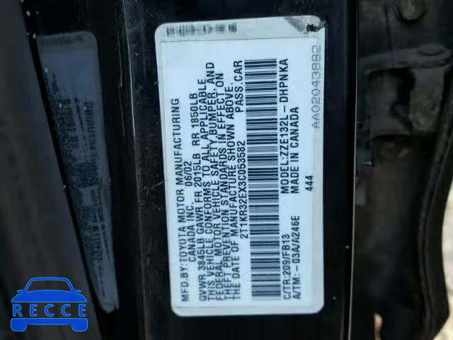 2003 TOYOTA COROLLA MA 2T1KR32EX3C053582 Bild 9