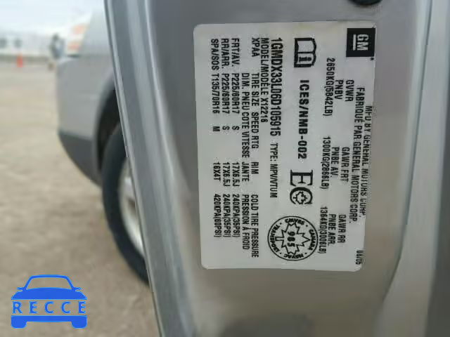 2006 PONTIAC MONTANA 1GMDX33L06D105915 зображення 9