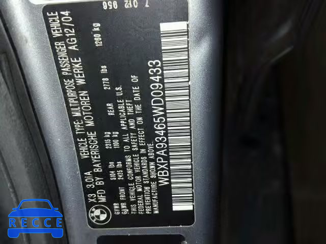 2005 BMW X3 WBXPA93465WD09433 image 9