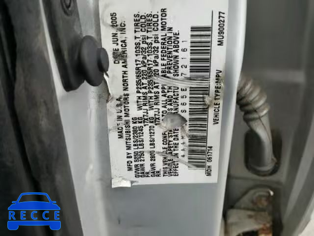 2005 MITSUBISHI ENDEAVOR 4A4MN21S65E072161 зображення 9