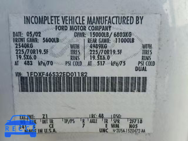 2002 FORD F450 1FDXF46S32ED01182 image 9