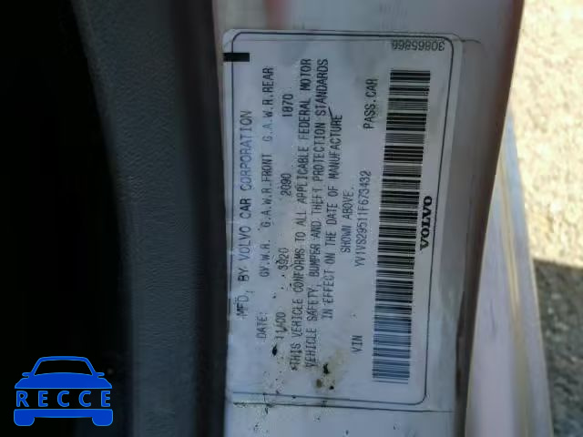 2001 VOLVO S40 YV1VS29511F673432 image 9